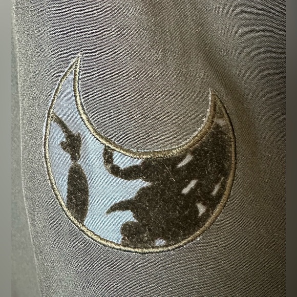 MOSCHINO Cheap And Chic Skirt Blue Black Patchwork Appliqué Velvet Pocket Moon - Picture 10 of 14